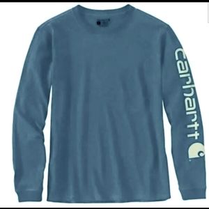 Carhartt Women’s Loose Fit Heavyweight Long-Sleeve Logo Sleeve Graphic T-Shirt